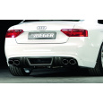 Rieger spoiler pod zadní nárazník pro Audi A5 B8, B81 kabriolet, kupé před faceliftem r.v. 06/07-07/11, plast ABS s povrchovou úpravou Carbon-Look, pro dvojité koncovky na obou stranách 4x115x85 mm