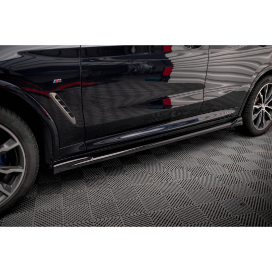 Maxton Design difuzory pod boční prahy ver.2 pro BMW X4 G02, černý lesklý plast ABS, M-Pack