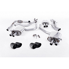Milltek Sport homologovaný výfuk cat-back s rezonátorem pro Audi S4 3.0 Turbo V6 B9 - Sedan/Avant (bez Sport Diff) 2016-2024, typ koncovek: JET-100 karbonové