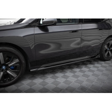 Maxton Design difuzory pod boční prahy pro BMW iX I20, černý lesklý plast ABS, M-pack