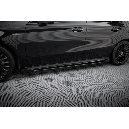 Maxton Design "Street Pro" difuzory pod boční prahy s křidélky pro Mercedes třída A W177 Facelift A35 AMG, plast ABS bez povrchové úpravy, Hatchback/Sedan