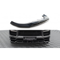 Maxton Design spoiler pod přední nárazník pro Porsche Cayenne Mk3 Sport Design, černý lesklý plast ABS