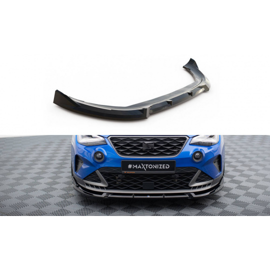 Maxton Design spoiler pod přední nárazník pro Seat Arona Mk1 Facelift FR, černý lesklý plast ABS