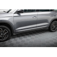 Maxton Design difuzory pod boční prahy pro Škoda Kodiaq Sportline Facelift, černý lesklý plast ABS
