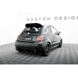 Maxton Design "Street Pro" difuzor zadního nárazníku pro Abarth 500 Mk1, plast ABS bez povrchové úpravy, s červenou linkou na žebrování