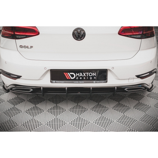 Maxton Design "Racing durability" difuzor pod zadní nárazník pro Volkswagen Golf Mk7 FL, plast ABS bez povrchové úpravy, s červenou linkou