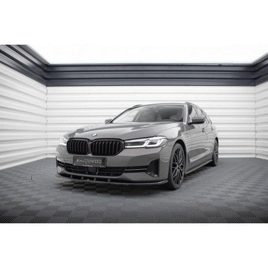 Maxton Design spoiler pod přední nárazník pro BMW řada 5 G30 FL, G31 FL, černý lesklý plast ABS