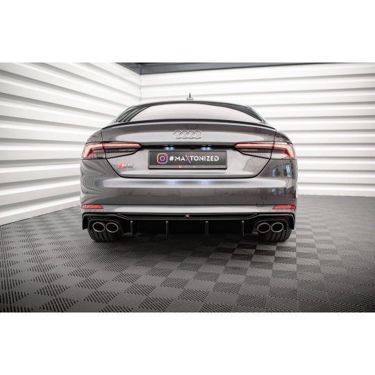 Maxton Design vložka zadního nárazníku pro Audi S5 F5, černý lesklý plast ABS Maxton Design vložka zadního nárazníku pro Audi S5 F5, černý lesklý plast ABS