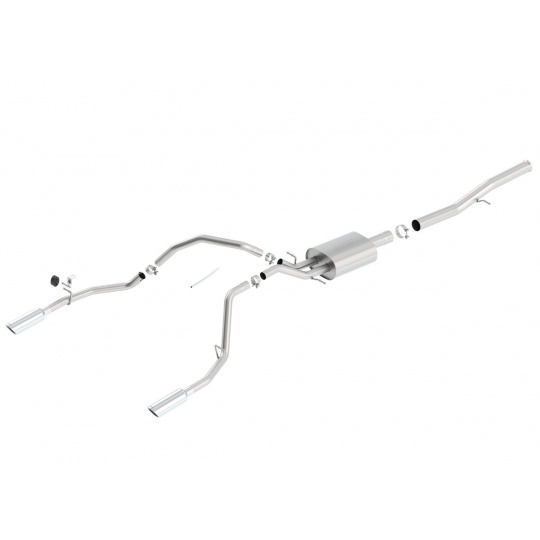 Borla Cat-Back výfukový systém "S-Type" pro Chevrolet Silverado 1500 6,2l EC/SB 78,7", CC/SHB 69,3", WB 143,5", r.v. od 14-18, typ koncovek: chromové