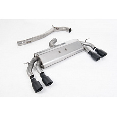 Milltek Sport výfukový systém cat-back Race systém bez rezonátoru a klapek (hlasitější) pro Volkswagen Golf Mk7.5 R 2.0 TSI 310PS (bez GPF) - 76mm, EC schválení, 2017-2021, typ koncovek: GT-100 černé