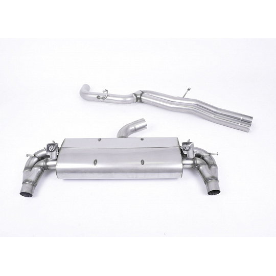 Milltek Sport výfukový systém cat-back bez rezonátoru (hlasitější) pro Audi RS3 Sportback (8V MQB - předfacelift) 2015-2017, typ koncovek: oválné leštěné