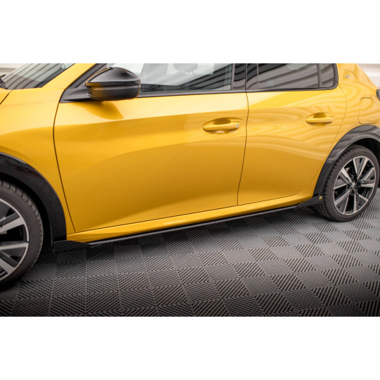 Maxton Design "Street Pro" difuzory pod boční prahy s křidélky pro Peugeot 208 GT Mk2, plast ABS bez povrchové úpravy