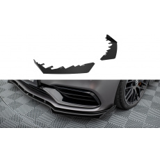 Maxton Design rohové spoilery pod přední nárazník pro Mercedes třída C W205 Facelift/63 AMG/Sedan/Estate, černý lesklý plast ABS