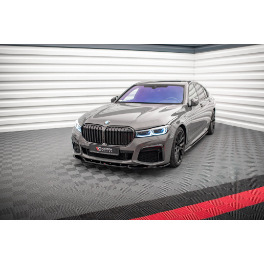 Maxton Design spoiler pod přední nárazník ver.2 pro BMW řada 7 G11 Facelift M-Pack, černý lesklý plast ABS
