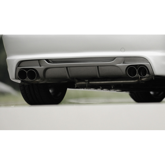 Rieger vložka zadního nárazníku pro BMW řada 3 E46 kabriolet, kupé, sedan vč. faceliftu, plast ABS s povrchovou úpravou Carbon-Look