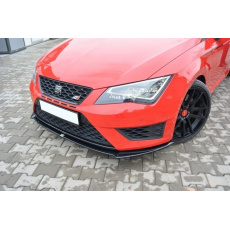 Maxton Design spoiler pod přední nárazník pro Seat Leon Cupra Mk3, černý lesklý plast ABS