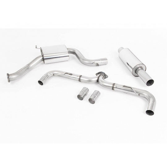 Milltek Sport výfukový systém cat-back Road+ s rezonátorem pro Volkswagen Golf MK7.5 GTi (s Performance Pack, bez OPF/GPF) 2017-2018, typ koncovek: JET-100 karbonové