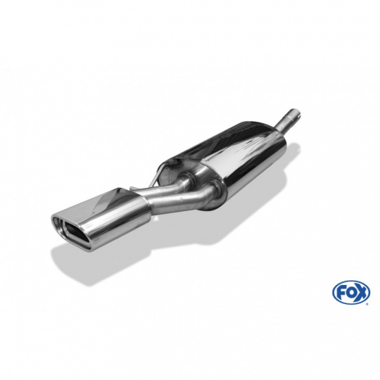 Fox Sportauspuff koncový tlumič výfuku s koncovkou 135x80 Typ 53 pro Audi A6 4B 1997-2005 s motorem 1.8, 1.8 T, 1.9 TDI, 2.0, 2.4, 2.5 TDI, 2.8, pro vozy s výřezem v náraz.