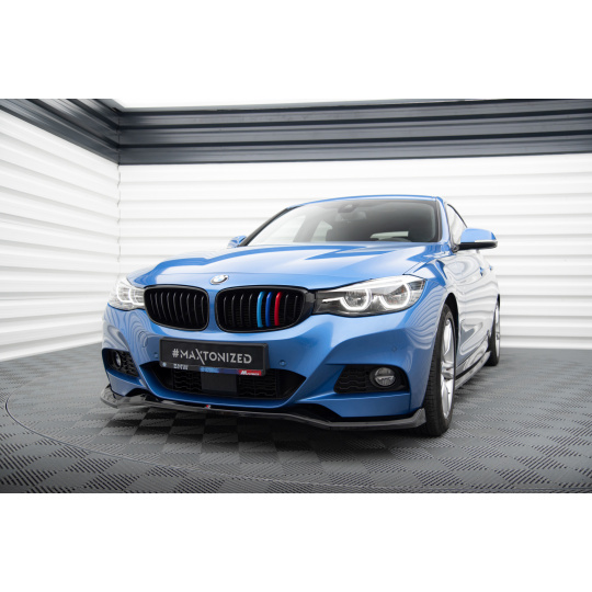 Maxton Design spoiler pod přední nárazník ver.2 pro BMW řada 3 GT F34, černý lesklý plast ABS, M-Pack