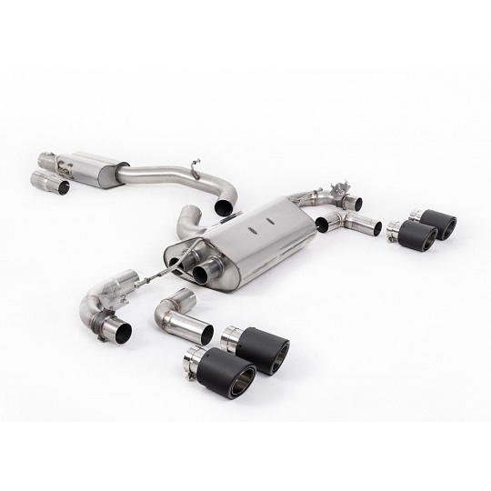 Milltek Sport výfukový systém cat-back 80mm / 3.15" Race s klapkami - s rezonátorem pro Volkswagen Golf Mk7.5 R 2.0 TSI 300PS (s GPF) - 80mm Race Systems 2019-2022, typ koncovek: JET-100 karbonové Milltek Sport výfukový systém cat-back 80mm / 3.15" Race s klapkami - s rezonátorem pro Volkswagen Golf Mk7.5 R 2.0 TSI 300PS (s GPF) - 80mm Race Systems 2019-2022, typ koncovek: JET-100 karbonové