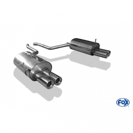 Fox Sportauspuff koncový tlumič výfuku s koncovkou 2x90 Typ 13 na obou stranách pro BMW řada 7 E38 s motorem 3.0, 3.5, 4.0