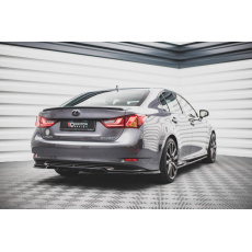 Maxton Design středový spoiler pod zadní nárazník s žebrováním pro Lexus GS MK4 /F-Sport, černý lesklý plast ABS