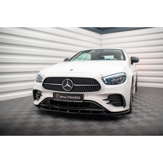 Maxton Design spoiler pod přední nárazník ver.2 pro Mercedes třída E W213/Coupe (C238)/53 AMG, W213/Coupe (C238)/AMG-Line, černý lesklý plast ABS