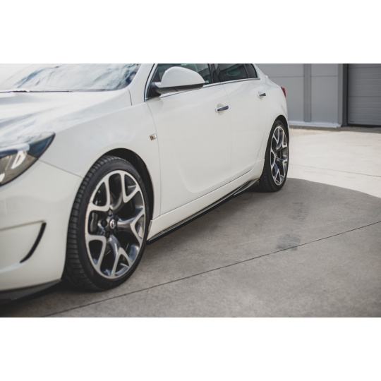Maxton Design difuzory pod boční prahy pro Opel Insignia OPC Mk1 Facelift, černý lesklý plast ABS