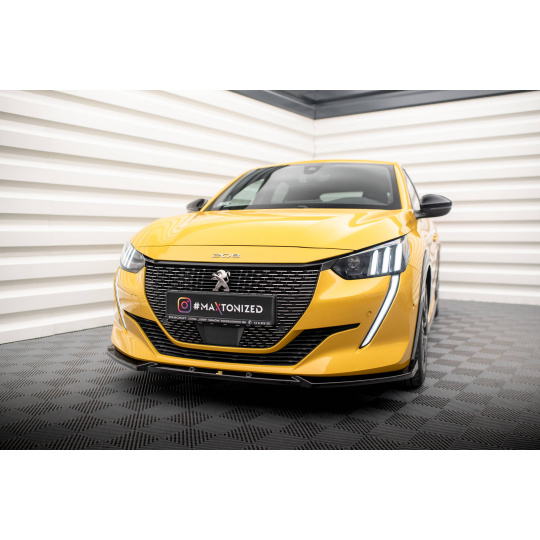 Maxton Design spoiler pod přední nárazník pro Peugeot 208 GT Mk2, černý lesklý plast ABS