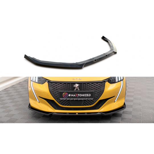 Maxton Design spoiler pod přední nárazník pro Peugeot 208 GT Mk2, černý lesklý plast ABS