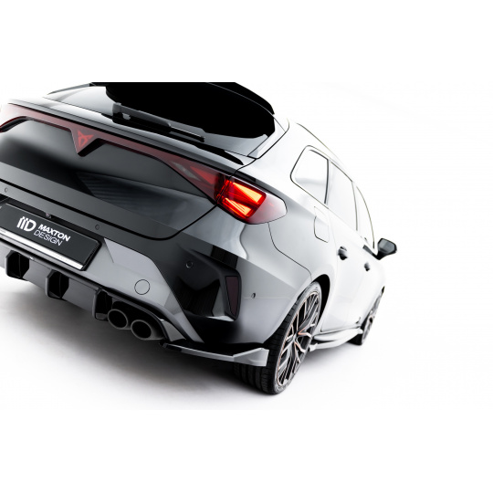 Maxton Design boční difuzory pod zadní nárazník v.5 pro Cupra Leon ST Mk1 Facelift, černý lesklý plast ABS