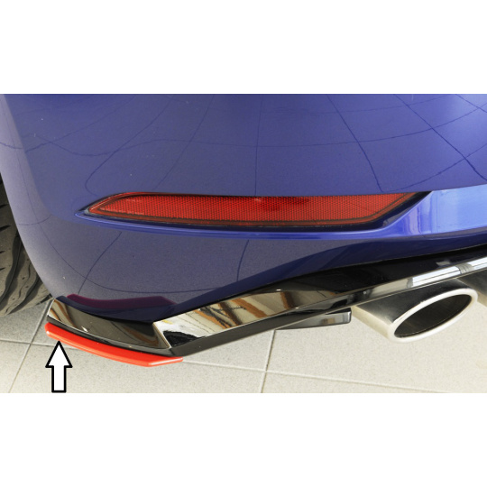 Rieger spoiler pod zadní nárazník na levé straně pro Volkswagen Golf 7 GTI, R, R-Line 3-dvéř., 5-dvéř. vč. faceliftu r.v. 02/17-, 04/13-12/16, plast ABS bez povrchové úpravy