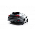 Maxton Design spoiler pod zadní nárazník s žebrováním a křidélkami v.4 pro Audi A6 C9, černý lesklý plast ABS, S-Line, benzín / hybrid