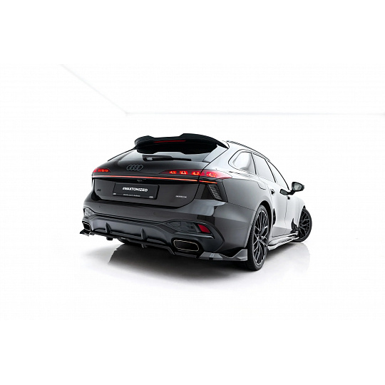 Maxton Design spoiler pod zadní nárazník s žebrováním a křidélkami v.4 pro Audi A6 C9, černý lesklý plast ABS, S-Line, benzín / hybrid Maxton Design spoiler pod zadní nárazník s žebrováním a křidélkami v.4 pro Audi A6 C9, černý lesklý plast ABS, S-Line, benzín / hybrid