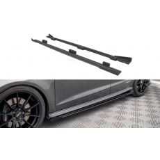 Maxton Design "Street Pro" difuzory pod boční prahy s křidélky pro Audi S3 8V FL, plast ABS bez povrchové úpravy, Sportback, s červenou linkou Maxton Design "Street Pro" difuzory pod boční prahy s křidélky pro Audi S3 8V FL, plast ABS bez povrchové úpravy, Sportback, s červenou linkou