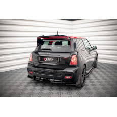 Maxton Design "Street Pro" difuzor zadního nárazníku pro Mini Cooper R56 JCW, plast ABS bez povrchové úpravy, s černou a červenou linkou Maxton Design "Street Pro" difuzor zadního nárazníku pro Mini Cooper R56 JCW, plast ABS bez povrchové úpravy, s černou a červenou linkou