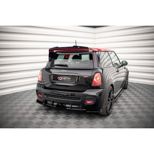 Maxton Design "Street Pro" difuzor zadního nárazníku pro Mini Cooper R56 JCW, plast ABS bez povrchové úpravy, s černou a červenou linkou