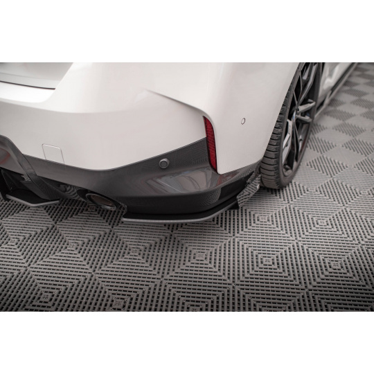Maxton Design "Street Pro" boční difuzory pod zadní nárazník s křidélky pro BMW řada 2 G42 M-Pack, plast ABS bez povrchové úpravy, s červenou linkou