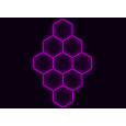 Kompletní LED hexagonové svítidlo růžové, rozměr: 9 elementů 246 x 386 cm