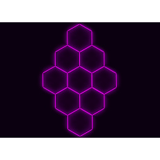 Kompletní LED hexagonové svítidlo růžové, rozměr: 9 elementů 246 x 386 cm Kompletní LED hexagonové svítidlo růžové, rozměr: 9 elementů 246 x 386 cm