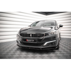 Maxton Design spoiler pod přední nárazník pro Peugeot 508 Mk1 GT, černý lesklý plast ABS
