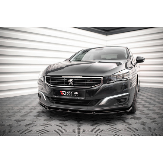 Maxton Design spoiler pod přední nárazník pro Peugeot 508 Mk1 GT, černý lesklý plast ABS