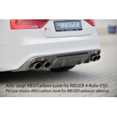 Rieger vložka zadního nárazníku pro Audi A5 B8, B81 kabriolet, kupé po faceliftu, plast ABS bez povrchové úpravy, S-Line, pro orig. dvojitou koncovku vlevo Rieger vložka zadního nárazníku pro Audi A5 B8, B81 kabriolet, kupé po faceliftu, plast ABS bez povrchové úpravy, S-Line, pro orig. dvojitou koncovku vlevo