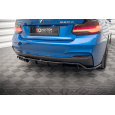 Maxton Design středový spoiler pod zadní nárazník s žebrováním pro BMW řada 2 F22, černý lesklý plast ABS, M-pack