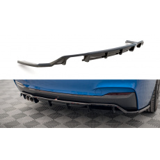 Maxton Design středový spoiler pod zadní nárazník s žebrováním pro BMW řada 2 F22, černý lesklý plast ABS, M-pack Maxton Design středový spoiler pod zadní nárazník s žebrováním pro BMW řada 2 F22, černý lesklý plast ABS, M-pack