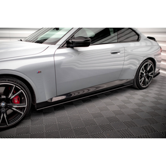 Maxton Design "Street Pro" difuzory pod boční prahy pro BMW řada 2 G42 M240i, G42 M-Pack, plast ABS bez povrchové úpravy, s červenou linkou