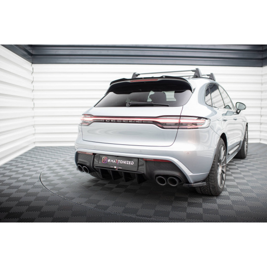 Maxton Design vložka zadního nárazníku pro Porsche Macan Mk1 Facelift 2, černý lesklý plast ABS