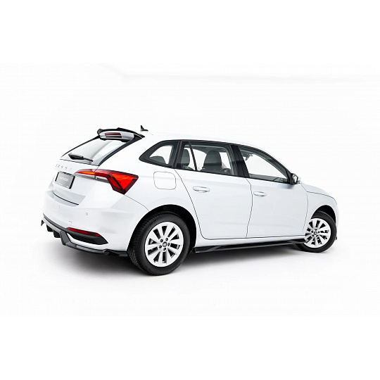 Maxton Design difuzory pod boční prahy pro Škoda Scala Mk1 Facelift, černý lesklý plast ABS