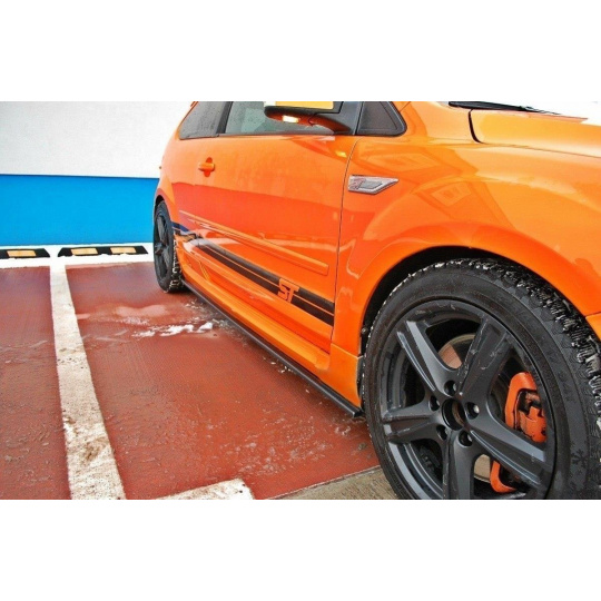 Maxton Design difuzory pod boční prahy pro Ford Focus ST Mk2, černý lesklý plast ABS
