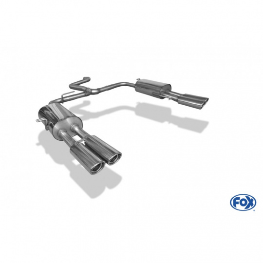 Fox Sportauspuff s koncovkou 2x88x74 Typ 33 na obou stranách pro Volkswagen T5 Bus s motorem 1.9 TDI, 2.0, 2.0 TDI, 2.5 TDI, 3.2